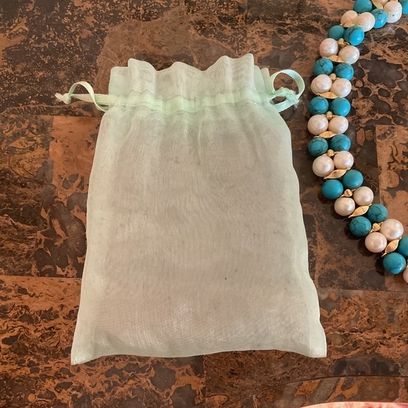 NWOT Turquoise White Pearl Choker Necklace/Bracelet/Earrings Gorgeous Set - Picture 10 of 10